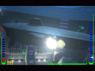 In Deadly Tide Disc 1-4 for Microsoft Windows PC, an enchanting underwater scene features a submarine with glowing lights illuminating the depths and colorful gauges flickering like gently used discs, inviting players to explore ocean mysteries.
