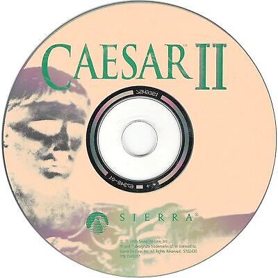 A gently used Caesar II (1997) Microsoft Windows PC CD featuring a Roman statue and the Sierra logo in a classic paper sleeve.