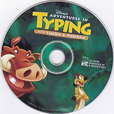 Adventures in Typing with Timon & Pumbaa Microsoft Windows PC CD