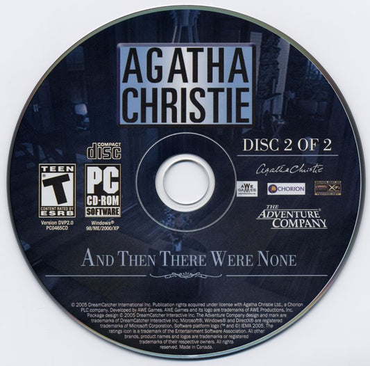 Agatha Christie And Then There Were None Microsoft Windows PC CD