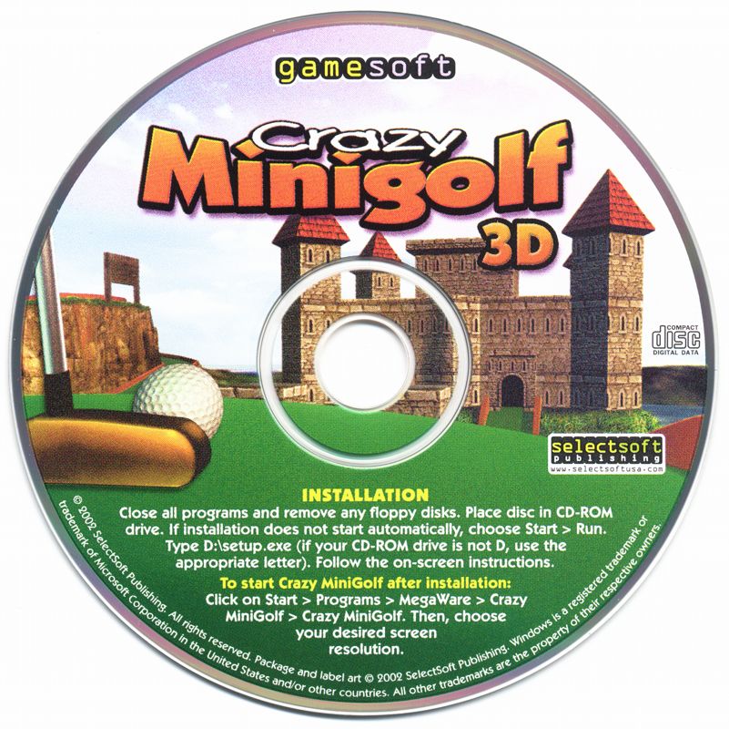 The Crazy Minigolf Microsoft Windows PC CD comes in a paper sleeve featuring installation instructions and detailed minigolf course artwork with castles. Enjoy first-class shipping for prompt delivery.