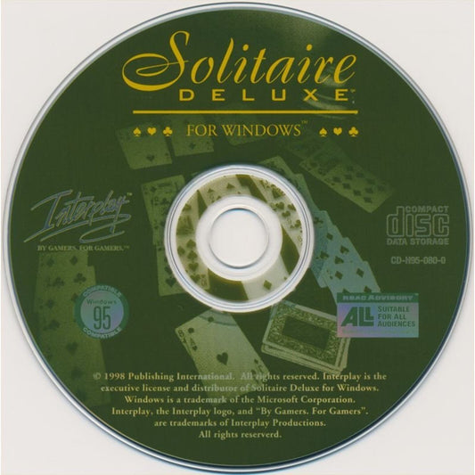 Solitaire Deluxe Microsoft Windows PC CD