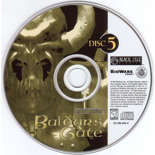 Baldur's Gate 1998 Disc 5 Microsoft Windows PC CD