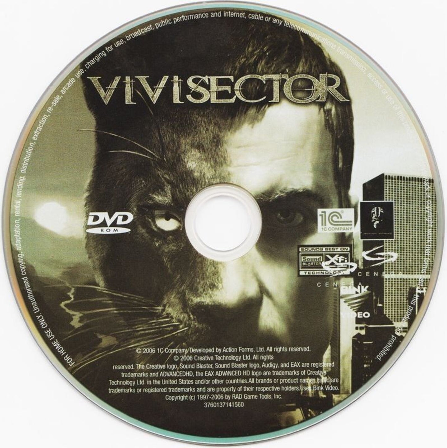 Vivisector Beast Within Microsoft Windows PC CD