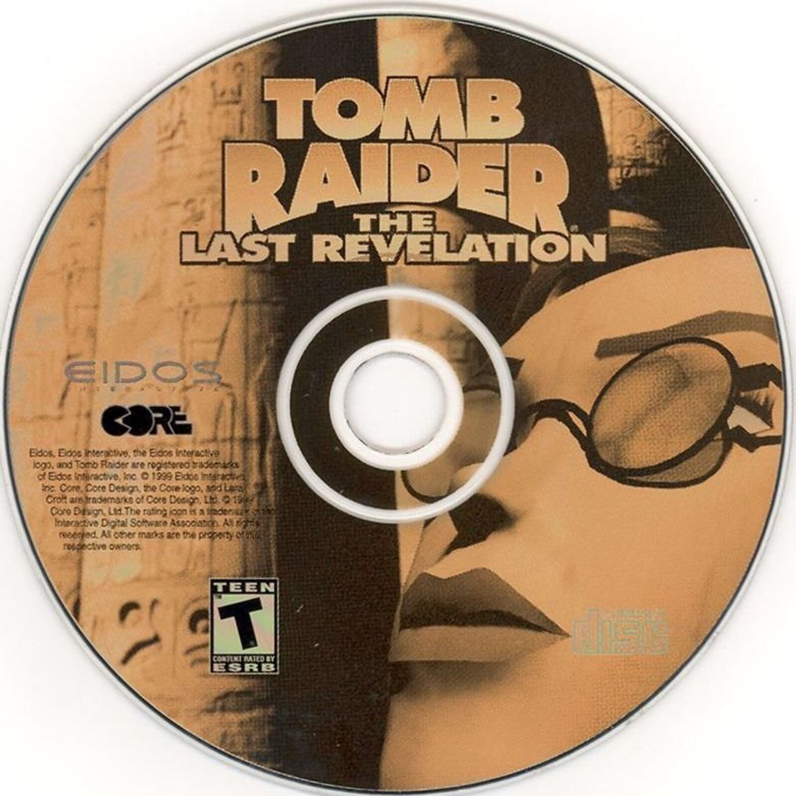 Gently used Tomb Raider 4 The Last Revelation CD for Microsoft Windows comes in a paper sleeve featuring Lara Croft in sunglasses, with Eidos and Core Design logos prominently displayed, alongside the Teen ESRB rating.