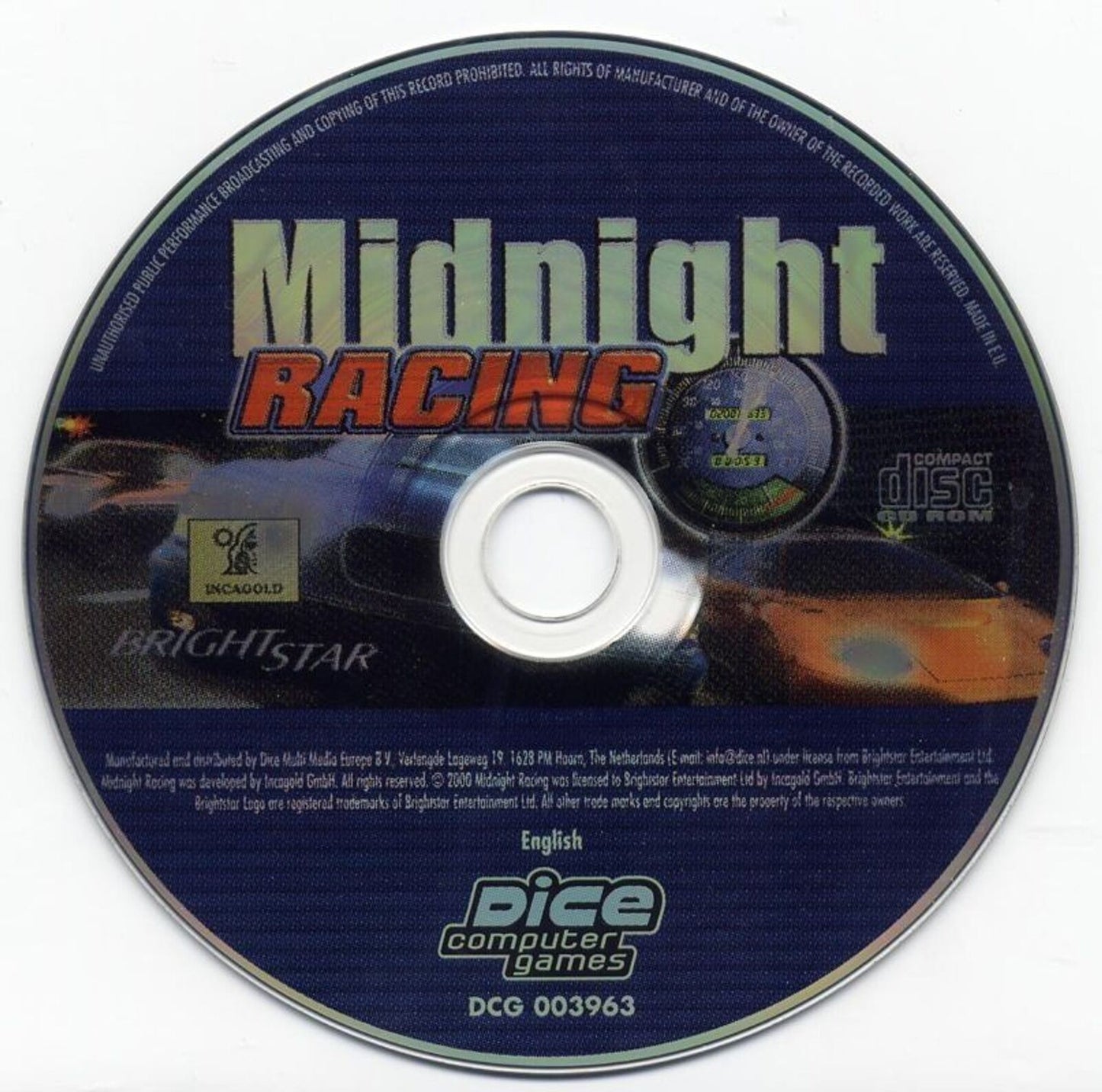 Midnight Racing 1999 Microsoft Windows PC CD IncaGold Avanquest BrightStar