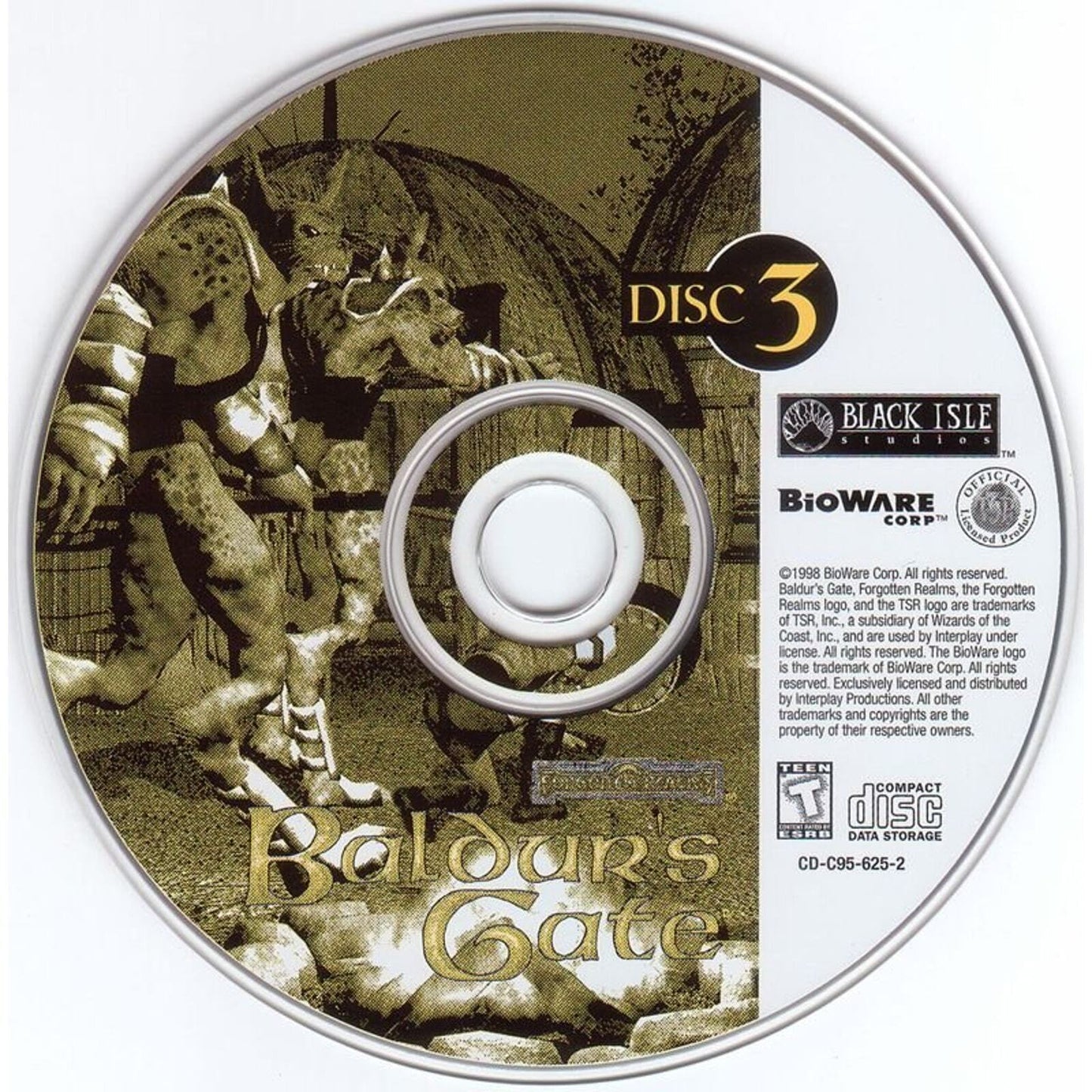 Baldur's Gate 1998 Disc 3 Microsoft Windows PC CD