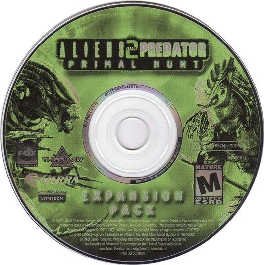 Aliens Versus Predator 2: Primal Hunt Microsoft Windows PC CD