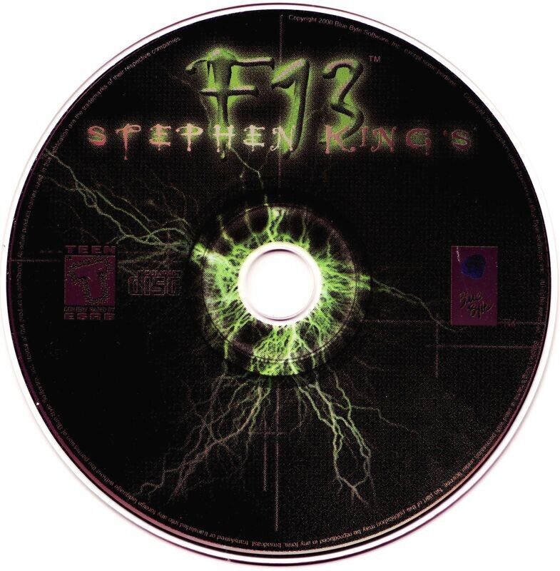 A gently used CD titled Stephen Kings F13 Ctrl Alt Shiver, featuring striking green lightning graphics and logos for Teen ESRB, DirectX, and Blue Byte.